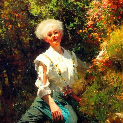 Image similar to a portrait of a character in a scenic environment by nikolay makovsky