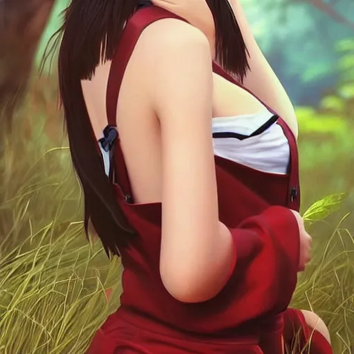 Image similar to a beautiful young japanese natalie portman alluring gravure model, wearing elegant designer overalls, elegant overalls with mesoamerican patterns, mesoamerican native street fashion, princess mononoke, by and wlop and ilya kuvshinov and artgerm and, aesthetic, gorgeous, stunning, alluring, attractive, artstation, pinterest, digital art