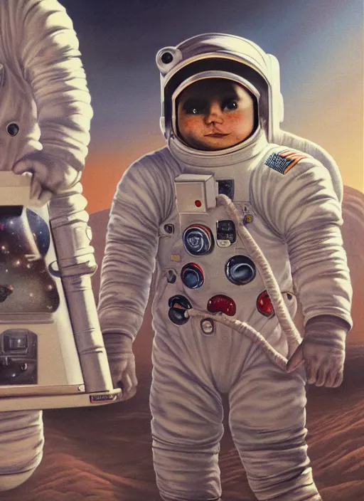 Image similar to highly detailed wide - angle portrait of a retro 1 9 6 0 s moon landing, nicoletta ceccoli, mark ryden, lostfish, earl nore, hyung tae, frank frazetta, global illumination, god rays, detailed and intricate environment