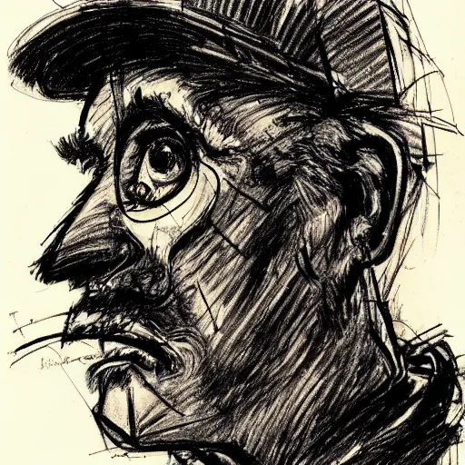 Prompt: a realistic yet scraggly portrait sketch of the side profile of a stern and sophisticated mac tonight, trending on artstation, intricate details, in the style of frank auerbach, in the style of sergio aragones, in the style of martin ansin, in the style of david aja, in the style of mattias adolfsson