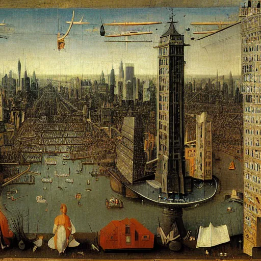 Prompt: new york city by hieronymus bosch