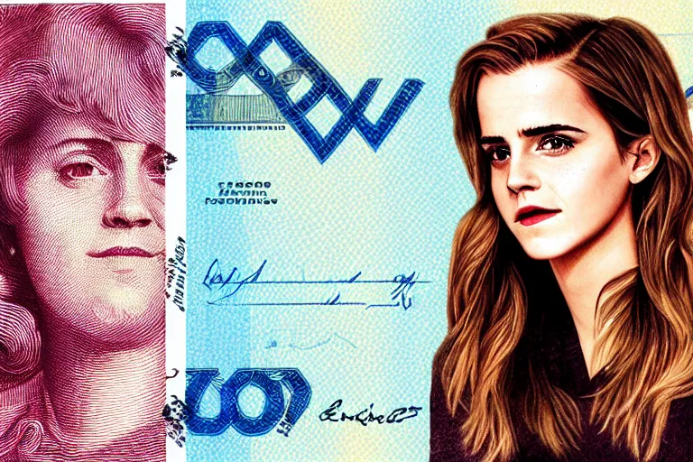 Image similar to emma watson on the american dollar bill