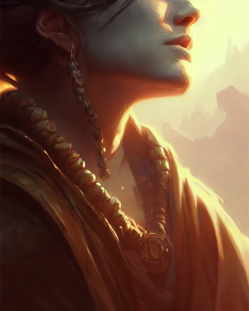 Image similar to epic portrait cinematic shot of a dnd sorcerer, fine details. night setting. realistic shaded lighting poster by craig mullism, artgerm, jeremy lipkin and michael garmash, unreal engine, radiant light, detailed and intricate environment, digital art, trending on art station,