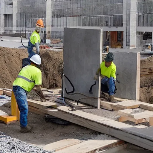 Image similar to construction workers working on a square portal