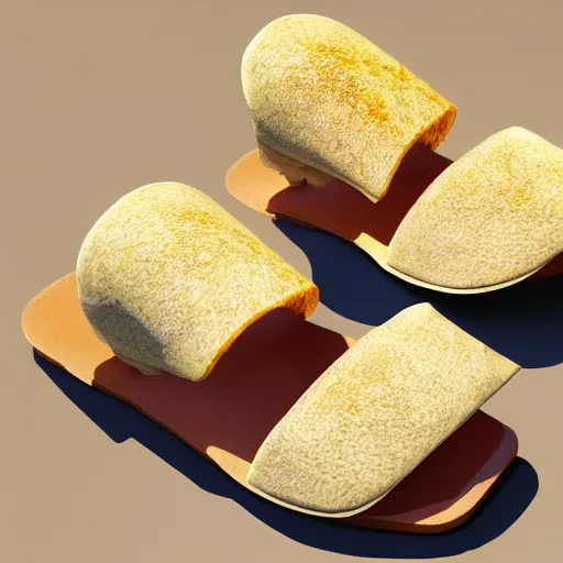 Image similar to high quality photo of sandals made of cheese, realism, 8k, award winning photo