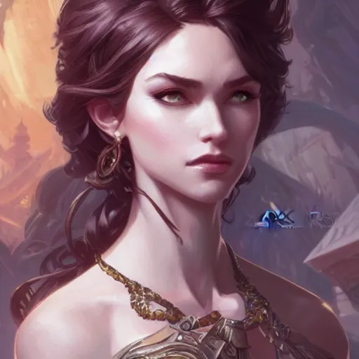 Image similar to Gerald Rivia closeup, D&D, fantasy, intricate, elegant, highly detailed, digital painting, artstation, concept art, matte, sharp focus, illustration, hearthstone, art by Artgerm and Greg Rutkowski and Alphonse Mucha