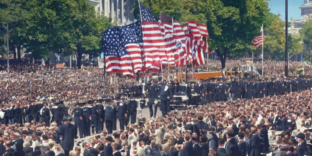 Image similar to john f kennedy parade recreated in fortnite