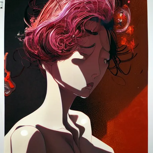 Image similar to prompt : fashion tv character portrait soft light painted by james jean and katsuhiro otomo and erik jones, inspired by akira anime, smooth face feature, intricate oil painting, high detail illustration, sharp high detail, manga and anime 1 9 9 9