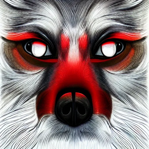 Image similar to zoomorphic a red face wolf, pepe the frog like face, digital painting, ultra sharp, by gary cook