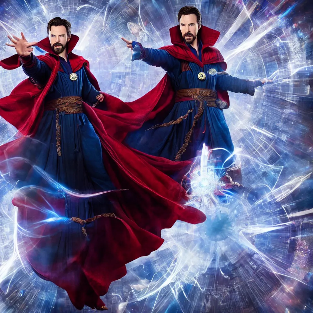 Image similar to chris evans as doctor strange, marvel cinematic universe, mcu, canon, 8 k, raw