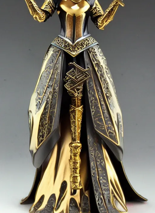 Prompt: 80mm, resin detailed model figure of Alchemy Imperial Princess knight gothic bronze