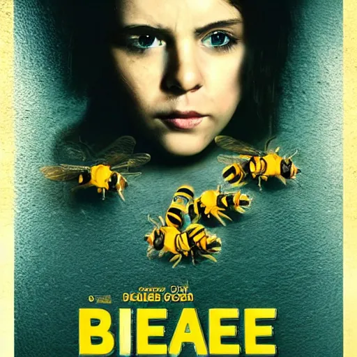 Prompt: movie poster about a person addicted to bees