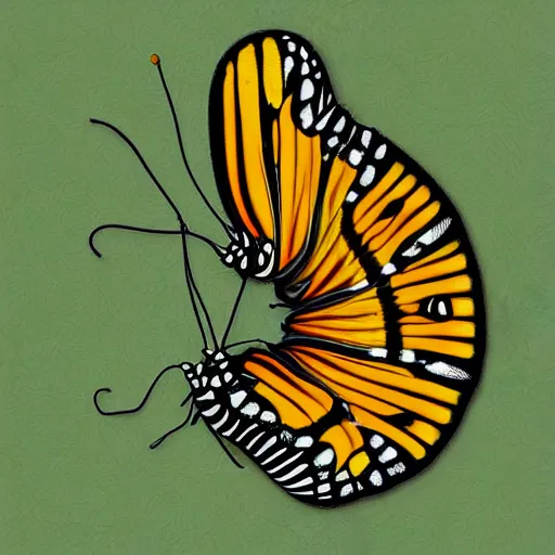 caterpillar turning into butterfly, digital art Stable Diffusion