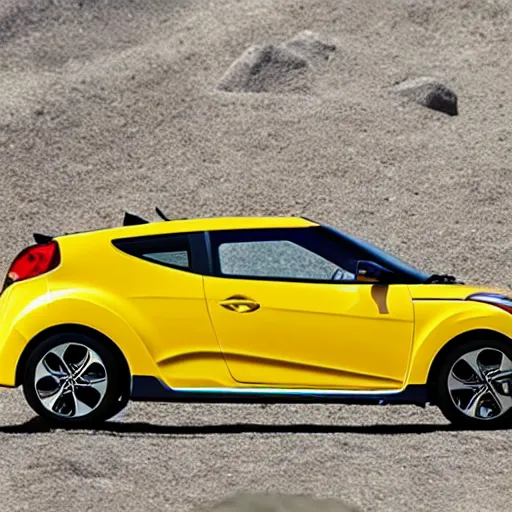 Prompt: a hyundai veloster made of clay