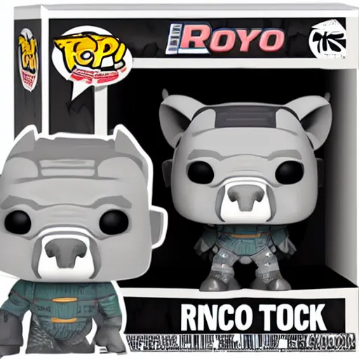 Image similar to rhino as a truck funko pop