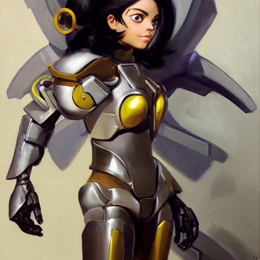 Image similar to greg manchess portrait painting of partially armored battle angel alita as overwatch character, medium shot, asymmetrical, profile picture, organic painting, sunny day, matte painting, bold shapes, hard edges, street art, trending on artstation, by huang guangjian, gil elvgren, ruan jia, greg rutkowski, gaston bussiere