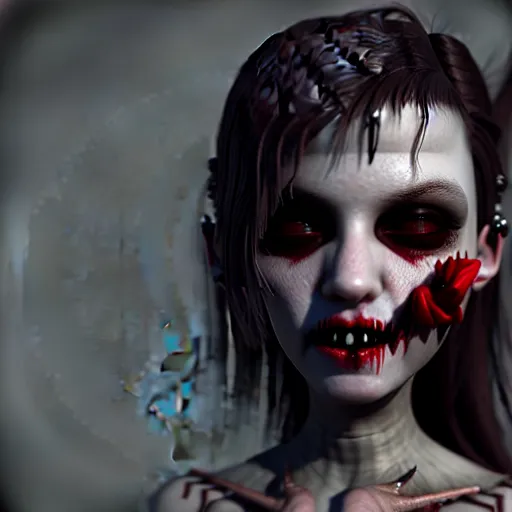 Image similar to cute vampire, ultra realistic, concept art, intricate details, dark vibe, highly detailed, photorealistic, octane render, 8 k, unreal engine,