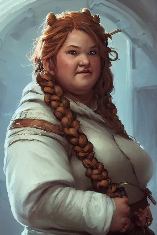 prompthunt: female dwarf cleric, d&d, Wayne Reynolds