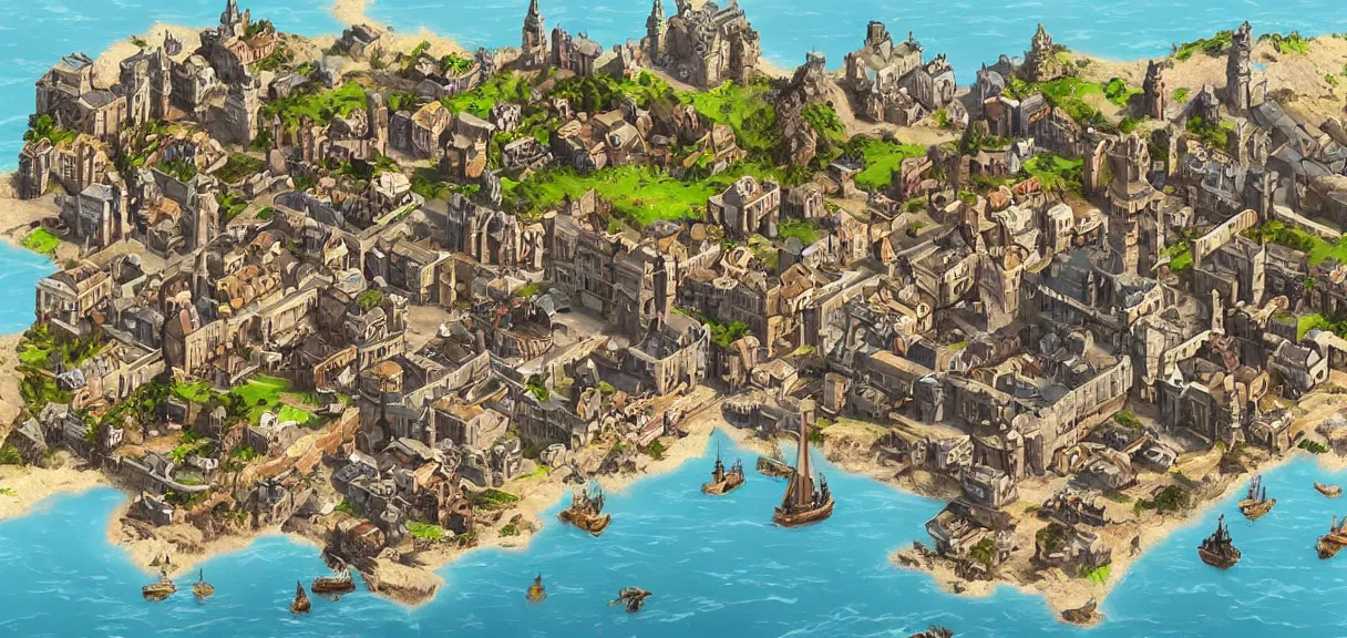 Image similar to “ the city of king's landing from game of thrones, but in the style of fortnite, digital art, award winning ”