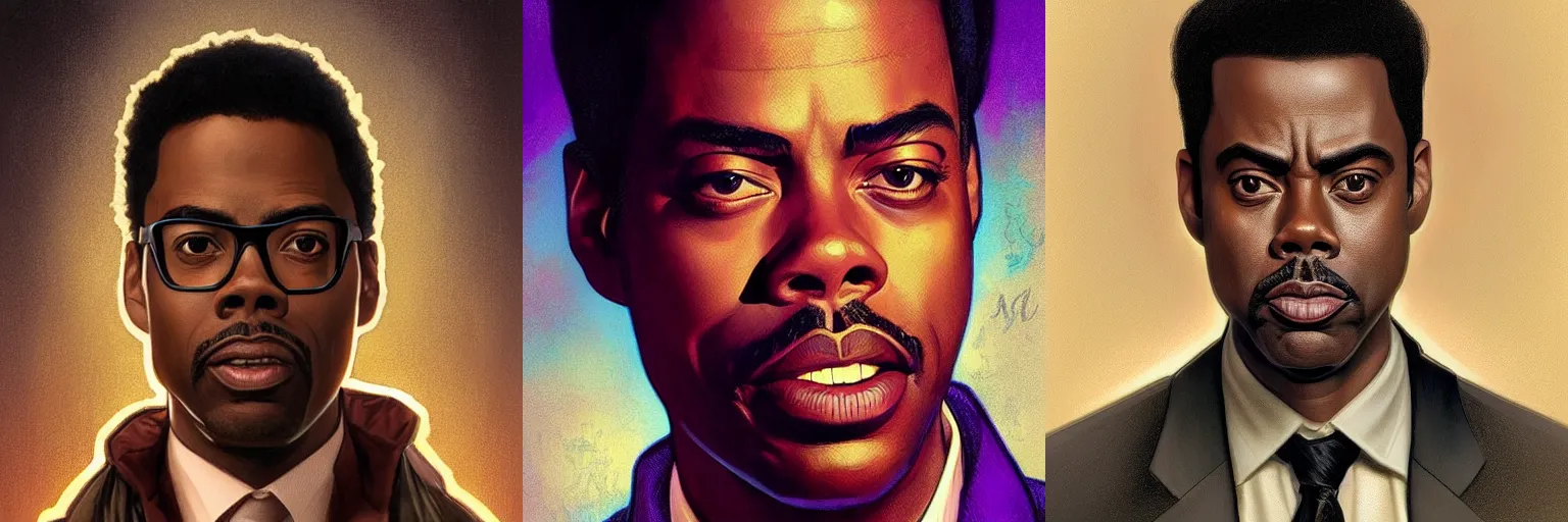 Prompt: portrait of chris rock as a detective, highly detailed, digital painting, artstation, concept art, sharp focus, illustration, art by artgerm and greg rutkowski and alphonse mucha