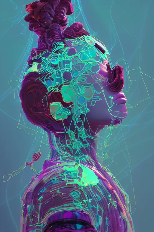 Prompt: epic 3 d abstract 🇵🇷 headset hacker, spinning hands and feet, 2 0 mm, plum and teal peanut butter melting smoothly into asymmetrical thick wires of cassette tapes and succulents, liquid, beautiful, intricate, houdini sidefx, trending on artstation, by jeremy mann, ilya kuvshinov, jamie hewlett and ayami kojima