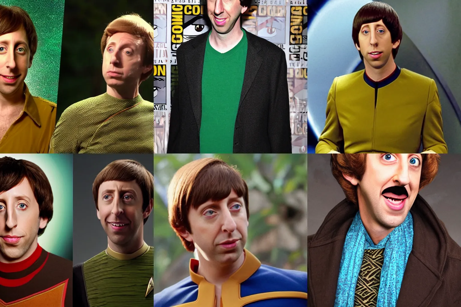 Prompt: Simon Helberg as Neelix of star trek voyager, talaxian specie