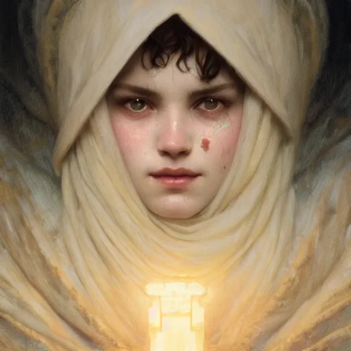 Image similar to a simple face highly detailed, dim volumetric lighting, 8k, post-processing, soft painting, trending on artstation, concept art, smooth, sharp focus, illustration,by Tom Bagshaw and Daniel Gerhartz and Albert Aublet and Lawrence Alma-Tadema and alphonse mucha