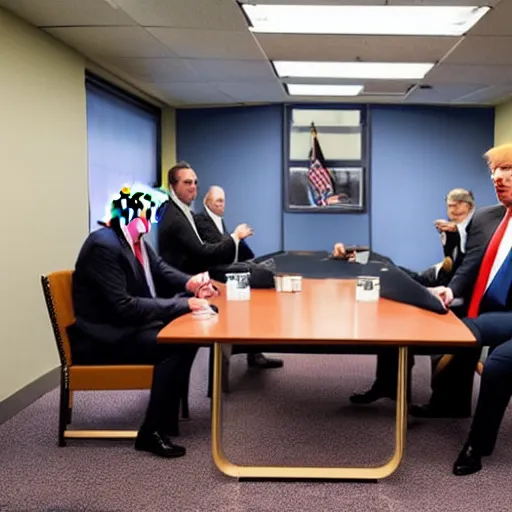 Image similar to Donald Trump in better call Saul meeting room