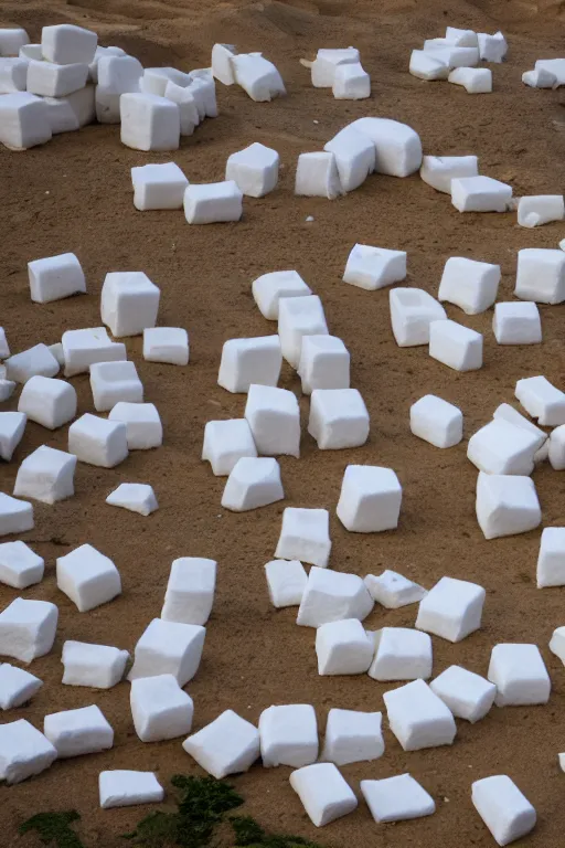 Image similar to the pyramids of egypt made of marshmallows