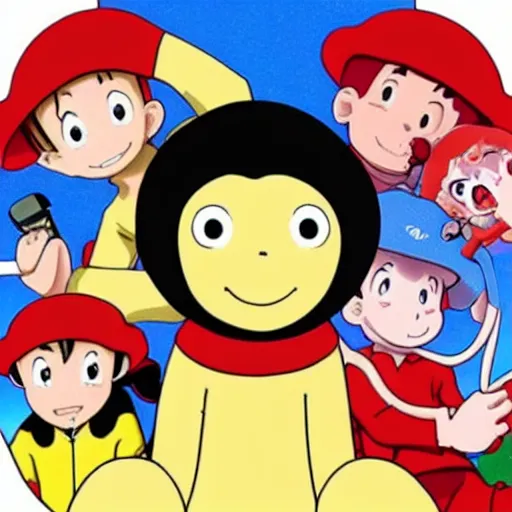 Prompt: anime curious george