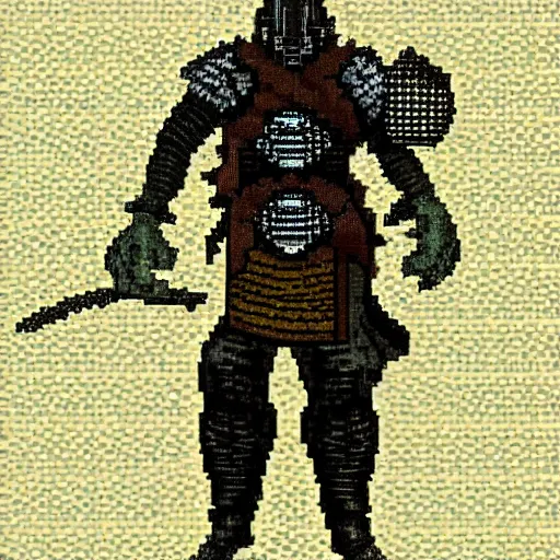 Image similar to 8 bit dark souls character