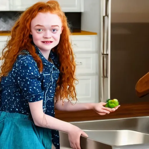 Image similar to photo of a kitchen sink with sadie sink inside it