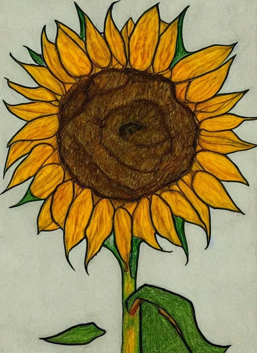 Sunflower Drawing Art - Drawing Skill