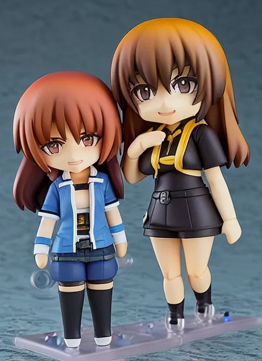 Image similar to an anime nendoroid of rock and marty figurine, detailed product photo