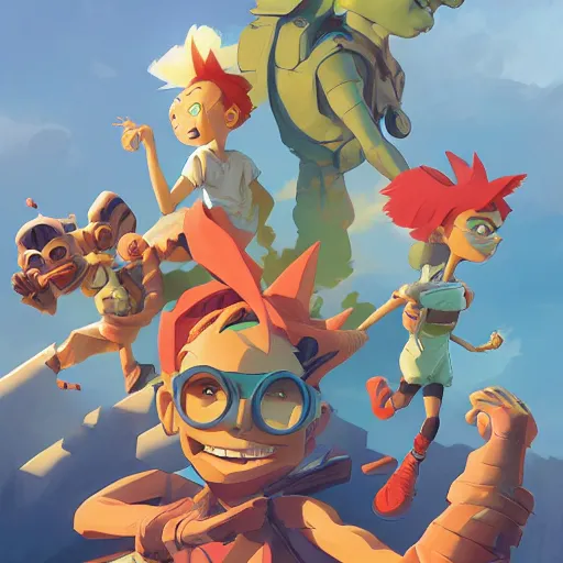 Image similar to hero world rugrats, behance hd by jesper ejsing, by rhads, makoto shinkai and lois van baarle, ilya kuvshinov, rossdraws global illumination