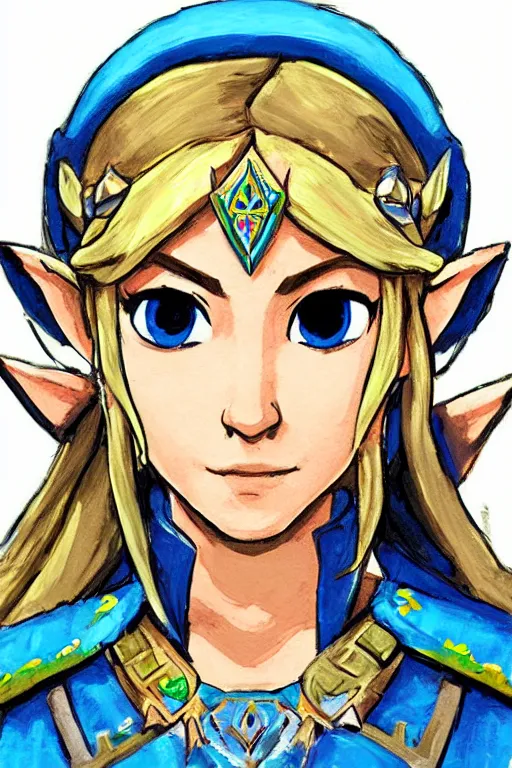 link face zelda drawing