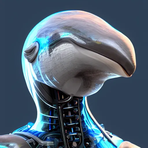 Prompt: cybernetic bottlenose dolphin headshot profile picture, commission on FurAffinity, renowned character illustration, unreal engine