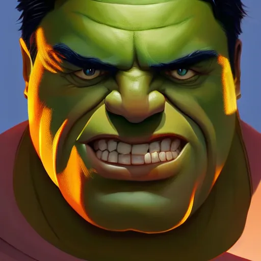 Image similar to face icon stylized minimalist the hulk, loftis, cory behance hd by jesper ejsing, by rhads, makoto shinkai and lois van baarle, ilya kuvshinov, rossdraws global illumination