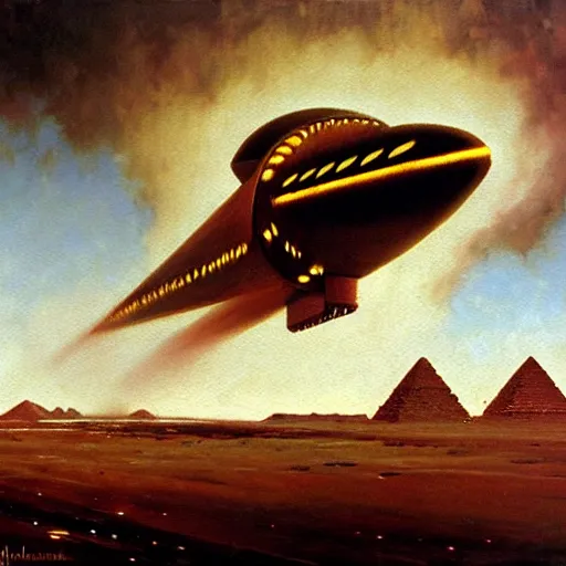 Prompt: a egyptian spaceship, stuck in the ground, the spaceship is on fire, smoke, rainstorm, lightning, angry, kinetic, john sargent, adolphe bouguereaum, norman rockwell, trending on artstation, highly detailed oil painting,