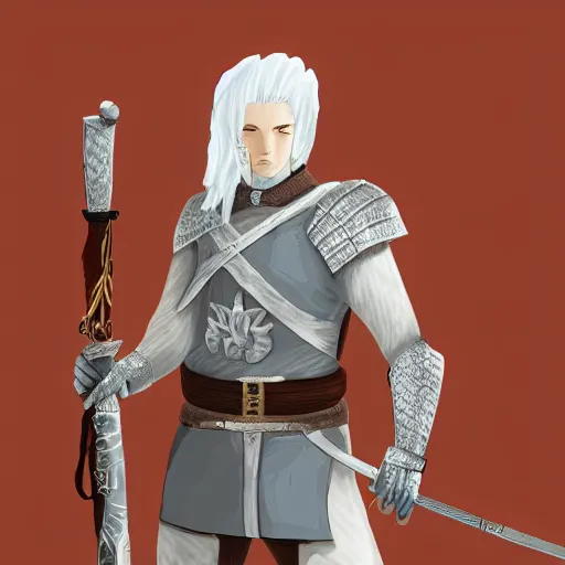 Image similar to a white - haired snake soldier, inspired by dark souls
