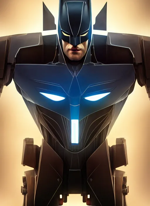 Image similar to symmetry!! portrait of a transformers robot acting as batman, intricate, elegant, highly detailed, digital painting, artstation, concept art, smooth, sharp focus, illustration, art by artgerm and greg rutkowski and alphonse mucha, 8 k