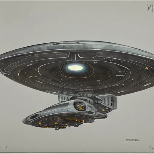 Prompt: white background, symmetry, starship enterprise, by jean - baptiste monge