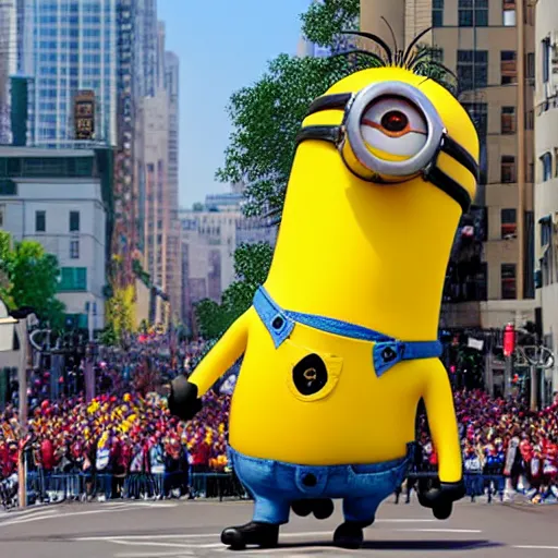 Image similar to minion macys parade float realstic photo