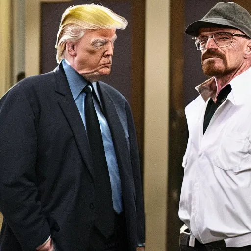 Prompt: walter white with donald trump