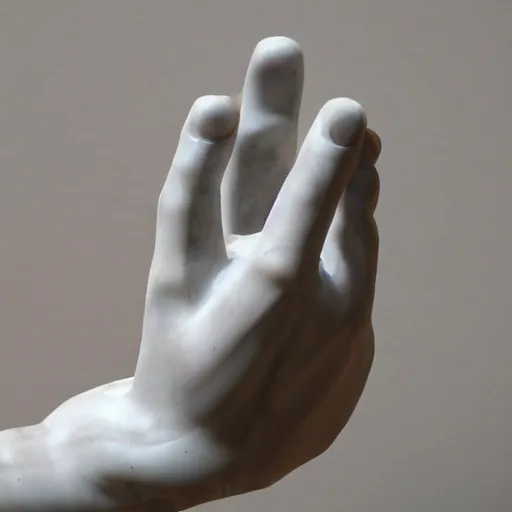 Image similar to marble sculpture of a hand