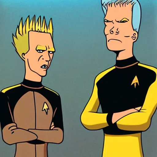 Prompt: beavis and butthead in startrek