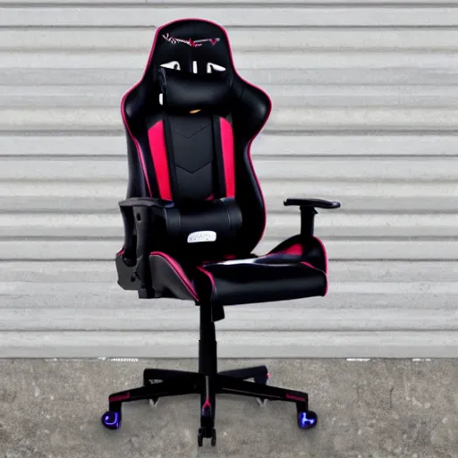 Prompt: a gaming chair made out of spinning fans