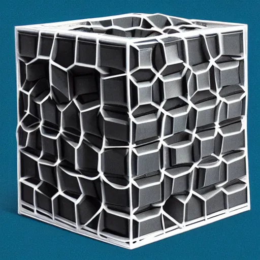 Image similar to an extremely and intricately detailed borg cube, warping in from deep space