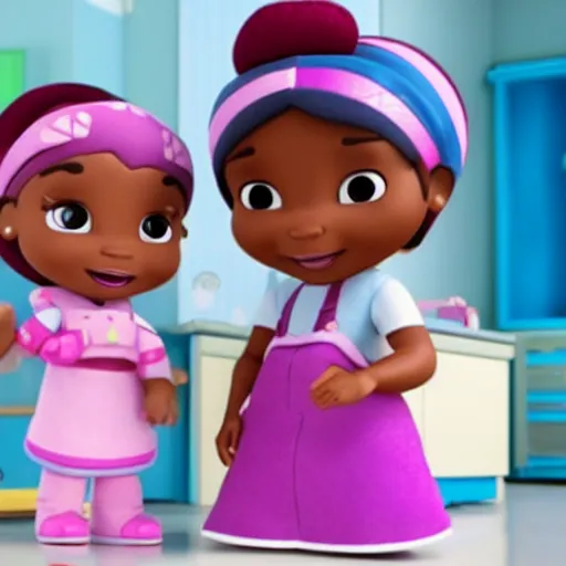 Prompt: doc mcstuffins fixing a toy