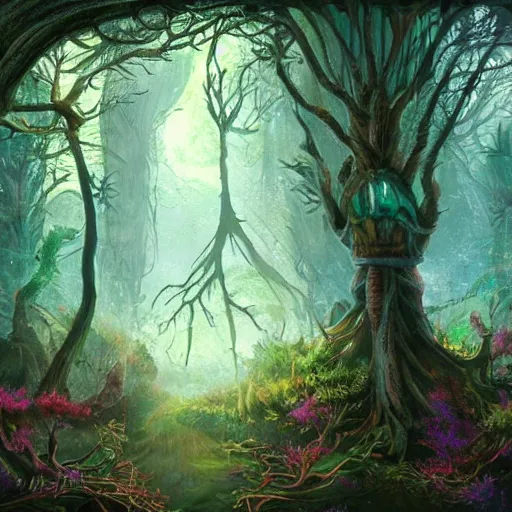 Image similar to Mystical forest, fantasy art